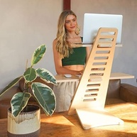 Suporte para Notebook em Madeira Regulável - Standing Desk Ergonômico de Qualidade - imagem 3