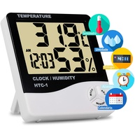 OWAREY Termômetro Digital com Higrômetro e Relógio - Monitoramento Inteligente de Temperatura e Umidade - imagem 1