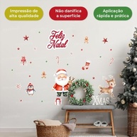 Adesivo de Parede Natalino com Papai Noel, Pinguim e Renas - Kit Completo para Decoração Festiva - imagem 5