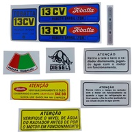 Kit Decalques Microtrator Tobatta M130 13HP: Renove o Visual do Seu Equipamento! - imagem 1