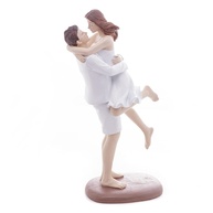 Figura Decorativa Casal em Resina - 14cm x 8cm x 25cm | Decoração Romântica e Sofisticada - imagem 1