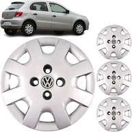 Jogo 4 Calotas Aro 13 VW Gol G5/G6 2008-2014 Grid com Adesivo Logo Resinado - imagem 1