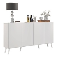 Aparador Buffet 4 Portas com Pés Retrô Veneza Multimóveis Branco - Design Moderno e Funcionalidade - imagem 1