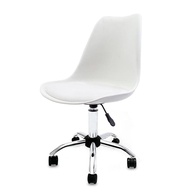 Cadeira Saarinen Empório Tiffany Office Cromada Branca - Design Moderno com Base Rotativa e Rodas - imagem 1