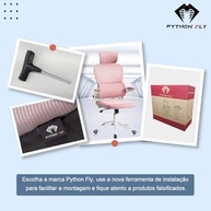 Cadeira de Escritório Ergonômica Rosa com Suporte Lombar e Encosto Ajustável - imagem 3