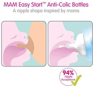 MAM Garrafa Anticólica Easy Start 265ml Rosa - Bico Silicone Fluxo Médio - imagem 4