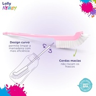 Lolly Escova de Limpeza para Mamadeira e Bico Rosa - Higienize com Facilidade - imagem 3