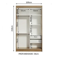 Guarda-Roupa Solteiro Madesa Tokio 2P Correr 2GV Rustic/Preto - Organização Moderna - imagem 5