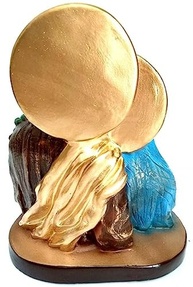 Busto da Sagrada Família em Gesso 20 cm - Decoração Religiosa Artesanal - imagem 4