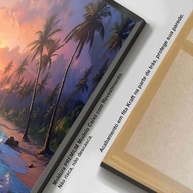 Quadro Decorativo com Moldura - Paisagem de Praia e Por do Sol para Sala e Quarto - imagem 3