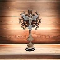 Pedestal Adorno Divino Espírito Santo de Mesa 23 cm em Resina com Pomba Sagrada - imagem 3