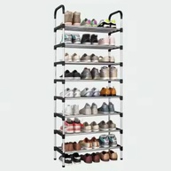 Sapateira Vertical Luxo em Aço Inox – 9 Prateleiras para Até 27 Pares de Sapatos - imagem 1