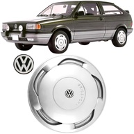 Jogo 4 Calotas Aro 13 VW Gol Voyage Saveiro G1 (87-97) Orbital Grid GR101AR com Adesivo Logo VW Resinado - imagem 3