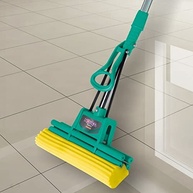 Mop Sekito com Esponja e Cabo de Inox - Lava e Seca Pisos com Facilidade, Cor Tiffany - imagem 2
