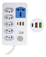 Tomada Extensão Elétrica 6 Entradas com USB-C: Carregamento Rápido e Seguro - imagem 4