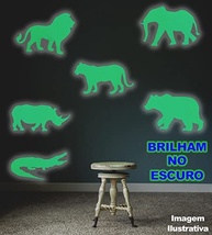 Adesivos Fosforescentes Safari - Brilham no Escuro com Animais da Selva | Decoração Divertida para Quarto Infantil - imagem 3