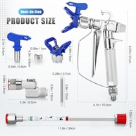 Dent-de-lion Kit de Pulverização Sem Ar 3600 PSI - 16 Peças, 5 Pontas Reversíveis, Extensões e Acessórios - imagem 3