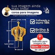 Coroa Dourada Maciça Para Imagens De Nossa Senhora de 15cm A 20cm De Altura - imagem 3