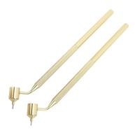 TOPINCN 2PCS 0.5mm & 0.7mm Governando Pen Set, Ajustável Slant Nib Paint Pen, Alumínio Skid Resistência Handle Fluid Writer para Retocar Reparação, Desenho de Arte, Cerâmica & DIY - imagem 1