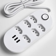 Filtro de Linha 6 Tomadas + 3 USB: Energia e Carregamento Inteligente para Seu Setup - imagem 2