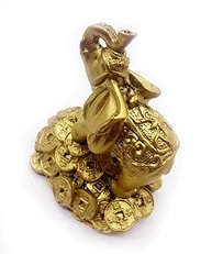 Elefante Feng Shui Dourado em Moedas de Dinheiro - Estátua da Riqueza e da Sorte - imagem 5