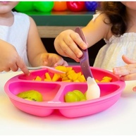 Colher de Silicone Ergonômica com Sensor Térmico Rosa - Segura e Divertida para Bebês - imagem 3