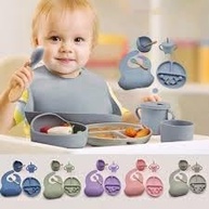 Kit Introdução Alimentar Bebê 8 Peças em Silicone Rosa - Seguro, Livre de BPA e Antibacteriano - imagem 4