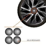 Jogo de Calotas DS4 Aro 13 Black Silver para Citroën C3, C4, Aircross, C5, Xsara, Berlingo + Selos Resinadas - imagem 3
