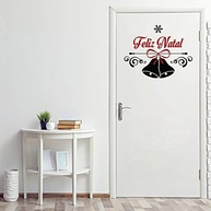 Adesivo de Porta Sinos de Natal - Decoração Festiva com Design Exclusivo - imagem 3