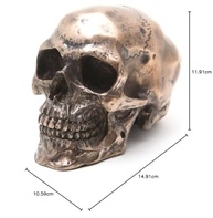 Caveira de Bronze 3,25" - Estátua Skeleton Skull com Acabamento Premium - imagem 3