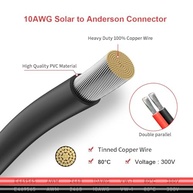 Cabo Solar 10AWG 6m com Conector Anderson: Conexão Segura para seu Painel Solar e Bateria - imagem 5