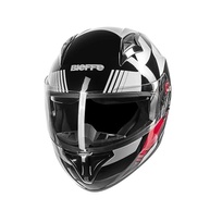 Capacete Moto Bieffe B-40 Spect Preto e Rubro: Segurança e Estilo com Viseira Solar Integrada - imagem 3