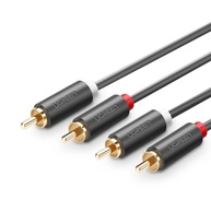 QCYDOBRASIL Cabo de Áudio 2RCA Macho-Macho: Som Hi-Fi Imersivo com 3 Metros e Conectores Banhados a Ouro - imagem 2