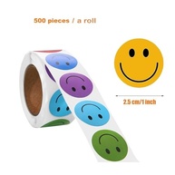 500 Adesivos de Sorriso Feliz - Rolos Motivacionais Coloridos para Sala de Aula, Recompensas e Incentivo Positivo (2,5 cm) - imagem 5