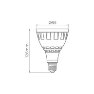 Lâmpada LED PAR30 Evo 20W Stella: Iluminação Premium com IRC 95 e Luz Branca Quente (3000K) - imagem 4