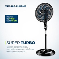 Ventilador Coluna Mondial 40cm Super Turbo 140W - Silencioso e Potente - imagem 4