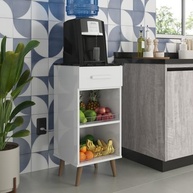 Balcão Fruteira com Suporte para Galão de Água - Armário Fenix com Design Moderno e Pés Antiumidade - imagem 3