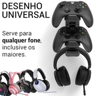 Suporte de Parede para 2 Controles Xbox e Headset Gamer – Organize seu Setup com Estilo - imagem 5