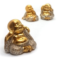 Trio de Buda Estatueta Cego Surdo Mudo - 4 cm | Decoração com Simbolismo de Paz e Equilíbrio - imagem 1