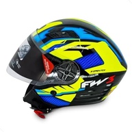 Capacete Moto FW3 X Open Up Fox: Estilo e Segurança Amarelo/Azul (Tamanho 56) - imagem 2