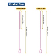 Escova de Limpeza de Palha Silicone - 2 Peças Extra Longa com Cerdas para Canudos e Tampas - imagem 3