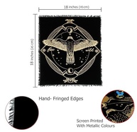 Pano de Altar Sagrado com Coruja Dourada - Tecido 100% Algodão para Wicca, Tarot e Práticas Espirituais - imagem 4