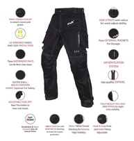 HWK Calça masculina de motocicleta esportiva dupla com tecido Cordura resistente à água e armadura de proteção contra impactos - imagem 5