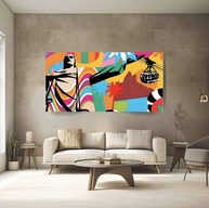 Quadro Tela Grande Parede 100x70 Rio de Janeiro Colorido Moderno Canvas - Decoração Premium com Estilo Urbano - imagem 1
