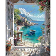 Ausanrl Kits de Pintura por Números para Adultos - Tela Paisagem Relaxante com Tintas Acrílicas Premium - imagem 1