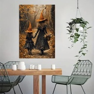 Pôster de Arte de Parede Vintage Halloween - Tela 30x45cm para Decoração Rústica de Casa e Escritório - imagem 4