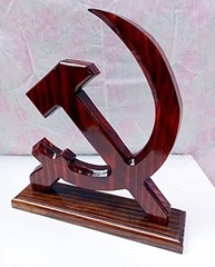 Símbolo Comunista Foice e Martelo em Madeira Maciça - Decoração Temática Resistente - imagem 5