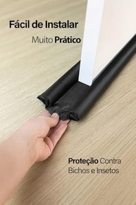 Veda Porta Rolinho Duplo 80cm Preto: Isolamento Térmico, Acústico e Proteção Total Contra Insetos e Poeira - imagem 3