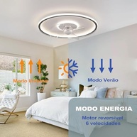 Ventilador de Teto com Controle Remoto e APP - 6 Velocidades + Luz RGB - imagem 5