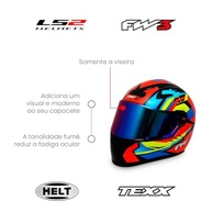 Viseira Camaleão 2mm para Capacete LS2 FF358/FF396, Helt Strada, Texx Action, GT'S FW3 - Moto Visão - imagem 4